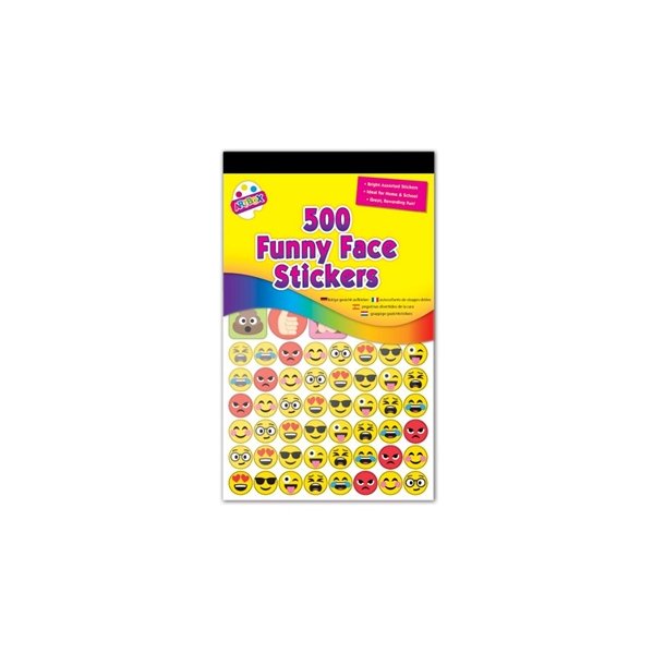 Stickers - klistermrker - Smiley - Funny face - 500stk ass.ark