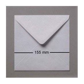 Kuvert - 15,5x15,5 cm - Hvide - 25 stk