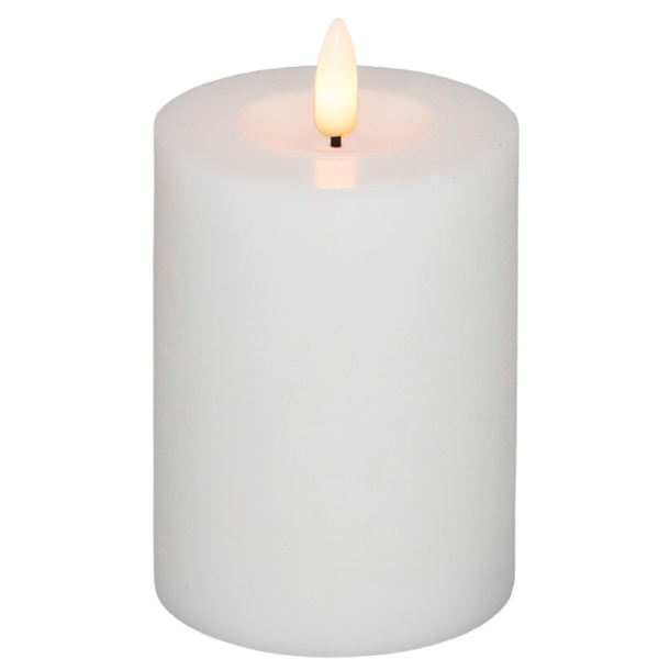 LED - Bloklys - 3D - Til fjernbetjening - 7,5 x 10 cm - Hvid