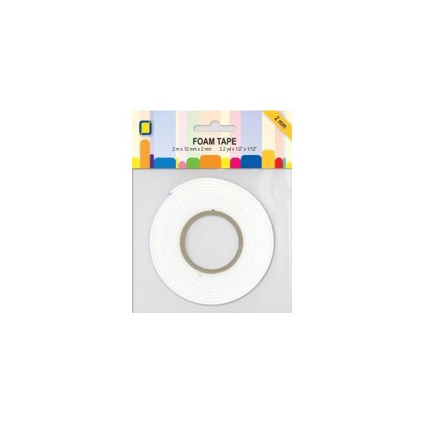 Foamtape - Hvid - 12 mm x 2 mm