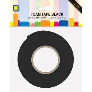 Foamtape - Sort - 12 mm x 2 mm