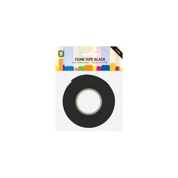 Foamtape - Sort - 12 mm x 2 mm