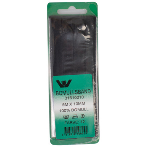 Villy Jensen - Bomuldsbnd - 5 m - Sort