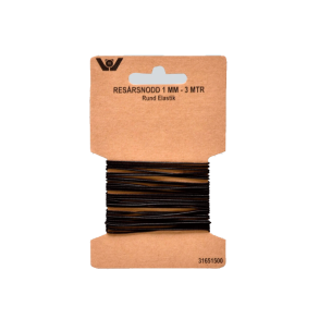 Falk Group - Elastik - Rund - 1 mm - 3 m - Sort