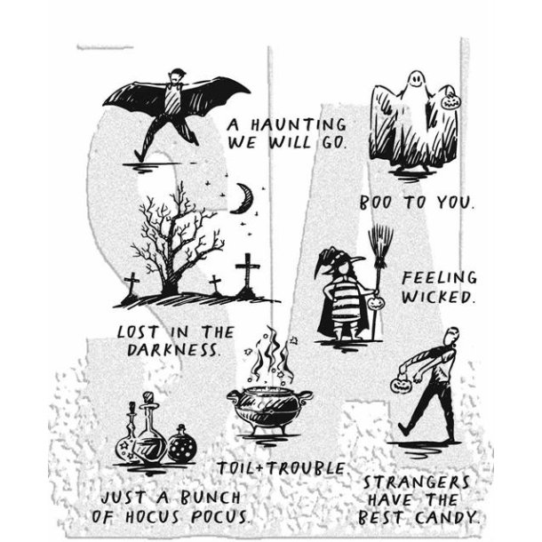 Tim Holtz - Stempel - Cling Stamp Halloween Sketchbook"