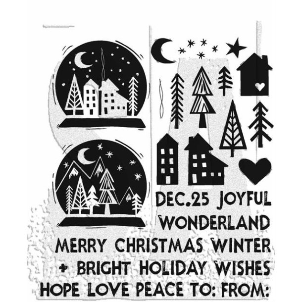 Tim Holtz - Cling Stamp - Festive Print"