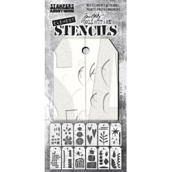 Tim Holtz - 333704 SA - Stencils "Elements - Everyday Art" -  TH-EST004