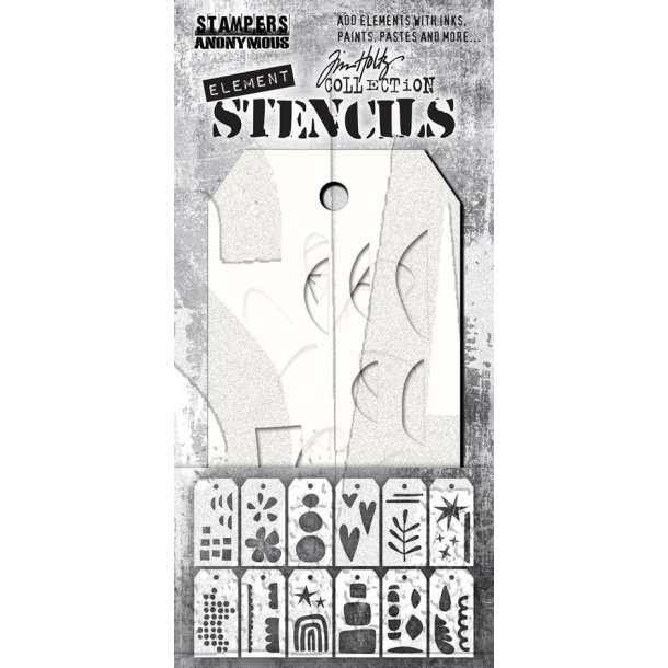 Tim Holtz - 333704 SA - Stencils "Elements - Everyday Art" -  TH-EST004