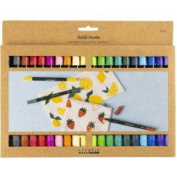 Tekstil tuscher - Standardfarver 20 stk