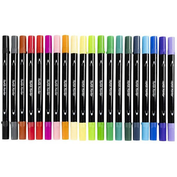 Tekstil tuscher - Standardfarver 20 stk