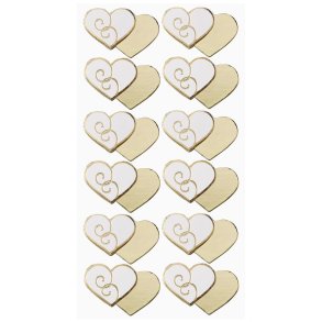 Klistermrker - Hjerter i Guld