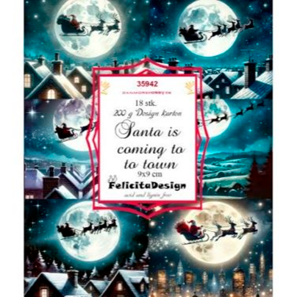 Felicita Design - Toppers - Santa is coming to town / Julemanden kommer