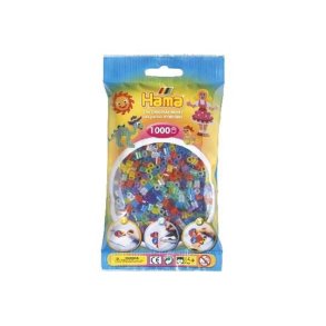Hamaperler - Midi - 1000 stk - Transp. glitter mix