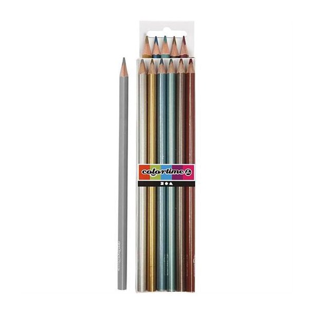 Farveblyanter Colortime farveblyanter, 3 mm, metallicfarver, 6stk. - 38097 -