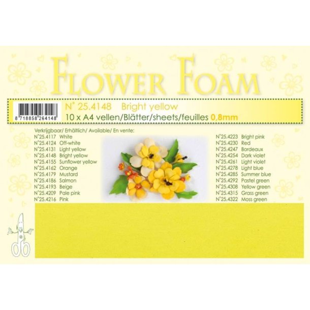 Leane Design Flower Foam, Bright Yellow - Gul