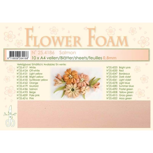 Leane Design Flower Foam, Salmon - Laks