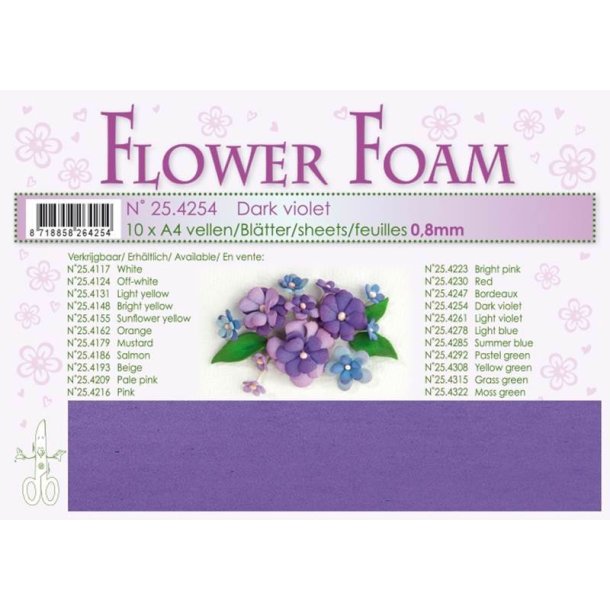 Leane Design Flower Foam, Dark Violet - Mrk Violet