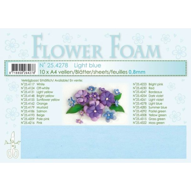 Leane Design Flower Foam, Light Blue - Lysebl