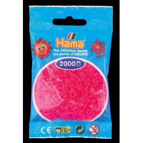 Hamaperler - Mini - 2000 stk - Neon fuchsia