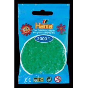 Hamaperler - Mini - 2000 stk - Neon gr�n