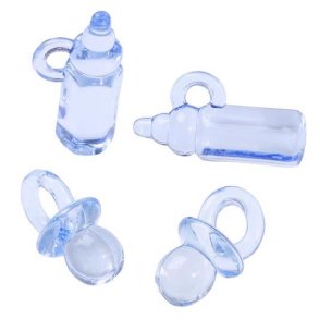 Hjerte�ske med sm� sutter og sutteflasker - Bl�