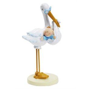Stork med lille dreng - ca. 11 cm