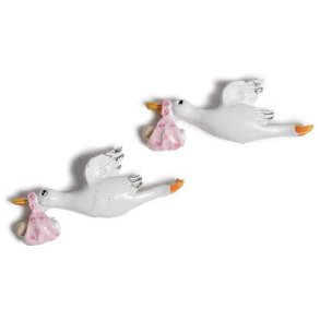 Stork med baby i Lyser�d - 4 cm