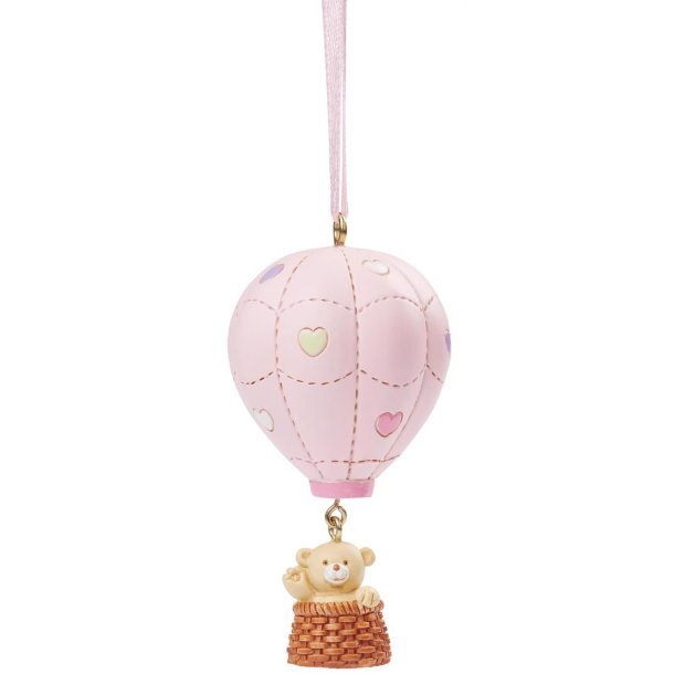 Luftballon i lyserd med bamse - ca. 6,5 cm