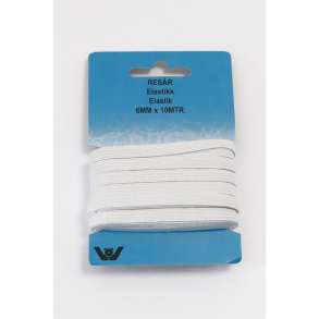 Villy jensen - Elastik - 6 mm - 10 m - Hvid