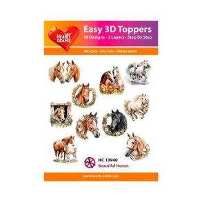Hearty Crafts - Easy 3D Toppers - Udstansede motiver med Heste