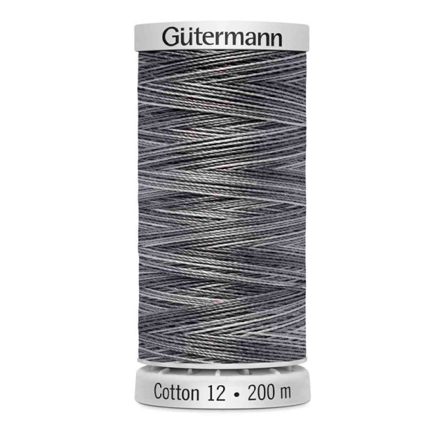Gtermann - Quiltetrd - Sulky Cotton 12 - 200 m - Gr Multifarvet