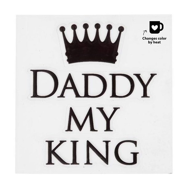 Dekorationsstickers, diam. 8 cm, Daddy my king, 1stk. - 415854