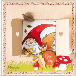 Marianne Design - Stempel - Clearstamp "Hettys Gnome  Squrirrel" - Gnom og egern