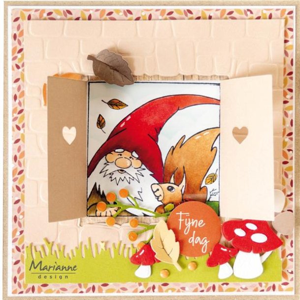 Marianne Design - Stempel - Clearstamp "Hettys Gnome  Squrirrel" - Gnom og egern