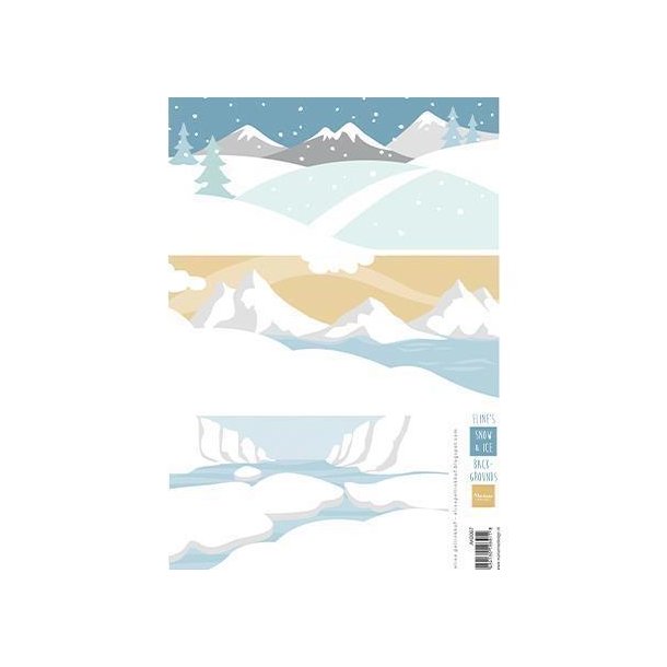 Marianne Design - 3D ark - Eline's Background Snow & Ice / Baggrunde Sne & Is - AK0087