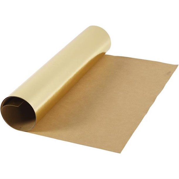 Karton, Papir & Lderpapir - Lderpapir, B: 49 cm, 350 g/m2, guld, 1m - 498948