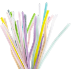 Chenille - 30 cm - Pastelfarver - 25 stk