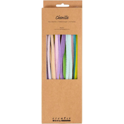 Chenille - 30 cm - Pastelfarver - 25 stk