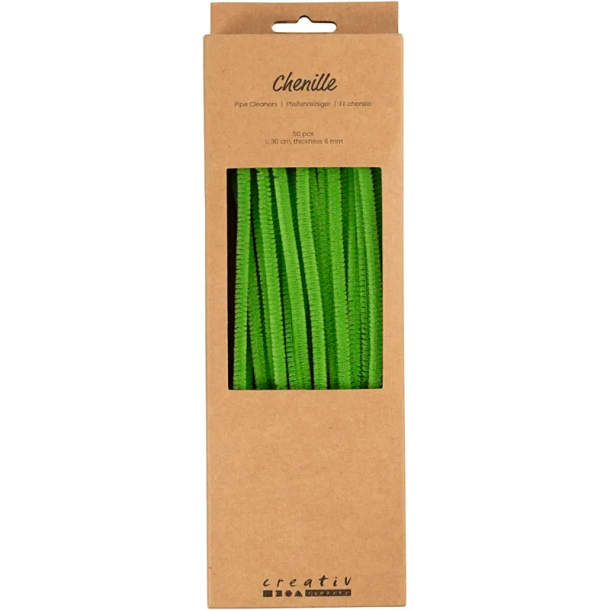 Chenille - 30 cm - Lvgrn - 50 stk