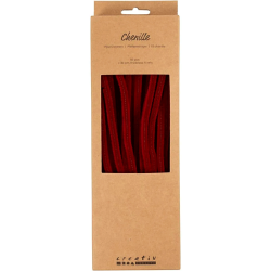 Chenille - 30 cm - Mrk rd - 50 stk