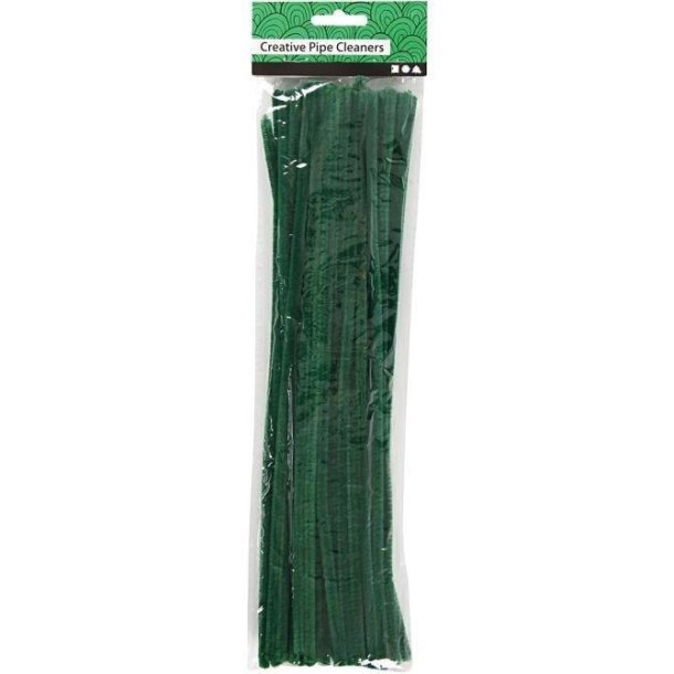 Piberensere - Chenille, L: 30 cm, tykkelse 6 mm, grøn, 50 stk. - 52092