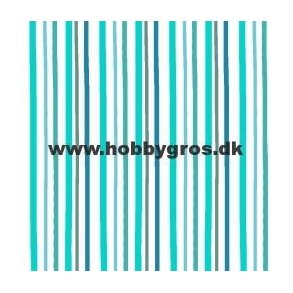 Karton med tonede striber, 14x28 cm, turkis