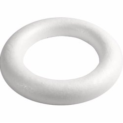 Ring af styropor med flad bagside