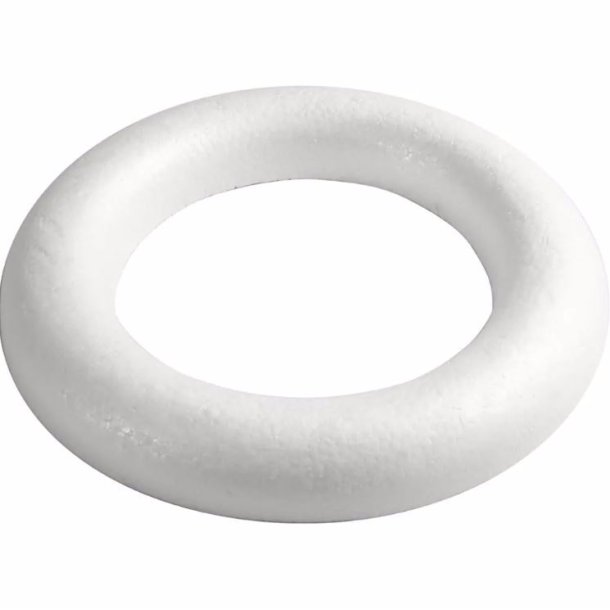 Ring af styropor med flad bagside