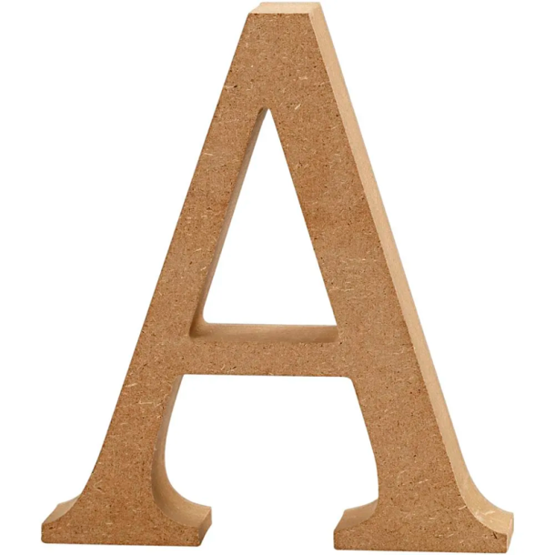 MDF Bogstaver - A - H. 13 cm.