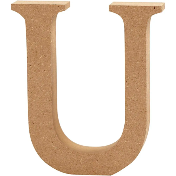 MDF Bogstaver - U - H. 13 cm.
