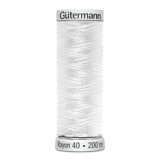 Gtermann - Maskinbroderitrd - Sulky Rayon - Viskose - 200 m - Hvid 1001