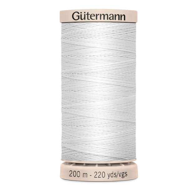 Gtermann - Hnd Quiltetrd - Bomuldstrd Med Voks - 200 m - Hvid 5709