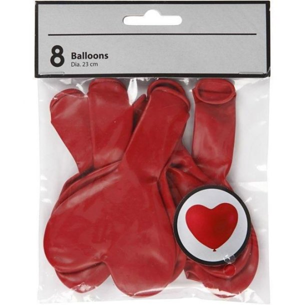 Hjerte Balloner - Røde - 8 Stk. - 59176