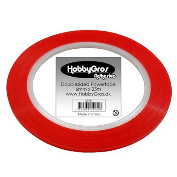 HobbyGros - Dobbeltklbende Power Tape - 6mm x 25m